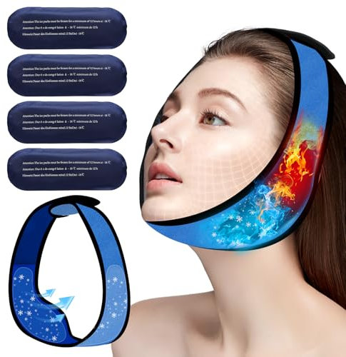 Kühlpads Weisheitszähne, Kühlbandage + Weisheitszahn Kühlkompresse, 4 Stück Kühlpads für Weisheitszähne, Kühlbandage für Gesicht, Kiefer Wiederverwendbare Kältetherapie für Jugendliche und Erwachsene