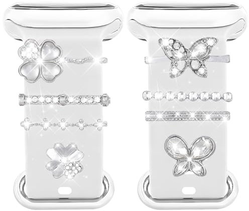 Joycabin Uhrenarmband Charms Armband, Charms Uhrenarmband Charms-Bänder Metallverzierung mit Schnalle für Apple Watch Series 8 7 6 5 4 3 2 1 (Stil 8)