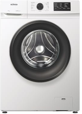 Edesa Lavadora de Libre Instalación EWF-7201 WH Capacidad 7 KG Carga Frontal 15 Programas de Lavado Gran Velocidad 1400 r.p.m Bloqueo Seguridad y Puerta Pantalla LED Color Blanco