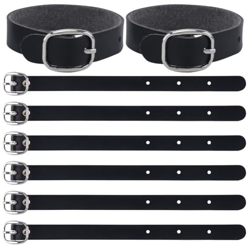 GORGECRAFT 20 sangle D'Extension de Kilt Traditionnelle en Cuir PU Noir Boucles de Ceinture de Manchette en Cuir Extension de Remplacement Réglable Sangles de Bagages Ceinture, Manteau Robe Veste Sacs