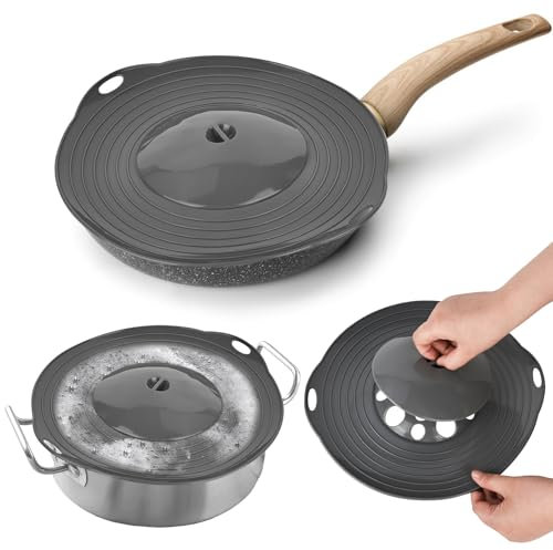 YYTECH Paraschizzi In Silicone, coperchio paraschizzi, coperchio silicone per pentole, Coperchio Universale e Paraspruzzi in Silicone per Pentole e Padelle da 15-28 cm, Paraschizzi padella, Pentol