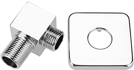 Cocoarm Shower Outlet Elbow G1/2 Thread Connection Square Shower Outlet Solid Brass Wall Outlet Elbow Chrome Finish Hand Shower Outlet Elbow Angle Valve Concealed Wall Mounted