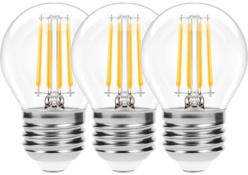 EvaStary E27 LED Filament Bulb, 60W Large Edison Screw Golf Ball Light Bulb 2700K Warm White, 6W 720LM Home Ceiling Chandelier Energy Saving, Non-Dimmable, 3 Pack
