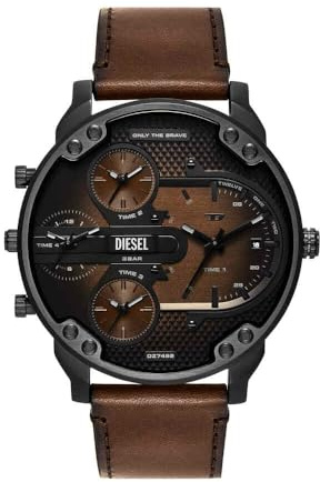 Diesel Mr. Daddy Watch for Men, Quartz Three Hand Multifunctional Movement with Stainless Steel Strap