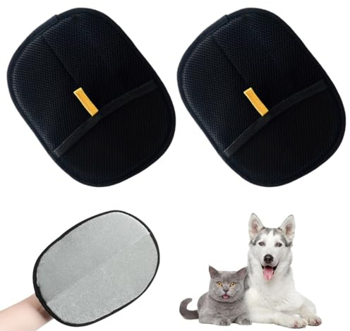 WUSJCOF 2 Guantes Magnéticos para Pelo de Mascotas, Guantes para Cuidado de Pelaje de Gatos, Cepillo Removedor de Pelo Reutilizable, para Limpiar y Cuidar Ropa, Sofás, Pelo de Gatos y Perros