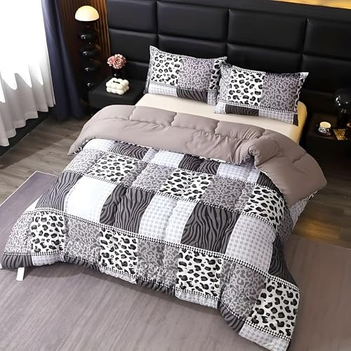 Piumino Singolo Sfumatura Rosso Trapunte Patchwork a Scacchi Piumone Imbottito Resistente Lavabile, Super Morbida Trapunta, Piumini 135x200 cm in Microfibra Reversibile e 2 Federa 50x80 cm L410