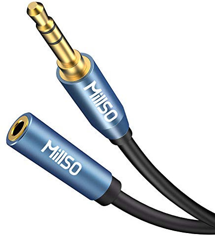 MillSO 3.5mm Aux Verlängerungskabel 3,5-mm-Klinkenstecker auf 3,5-mm-Klinkenbuchse für MP3, Handy, Sprecher, Kopfhörer, Auto Radio, Heimkino und Heim Stereoanlage - 5M