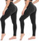 CAMPSNAIL 2er Pack Leggings Damen Schwarz High Waist Sport Leggins Blickdicht Sporthose für Gym Yoga（2er Pack- Schwarz，L-XL