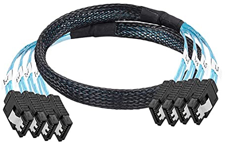 Twozoh Cable de 4 SATA de 7 pines hembra a 4 SATA de 7 pines hembra, 6 Gbps, 4 unidades/Set Sata3 III SAS para disco duro duro y More SATA Devices 0,5M