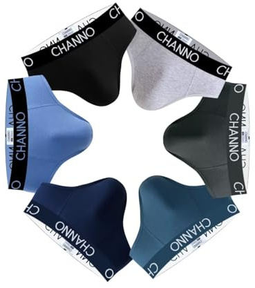 Channo Slips pour Homme en Coton - Couleur Unie et Uniforme - Lot 6 Multicolore, XL
