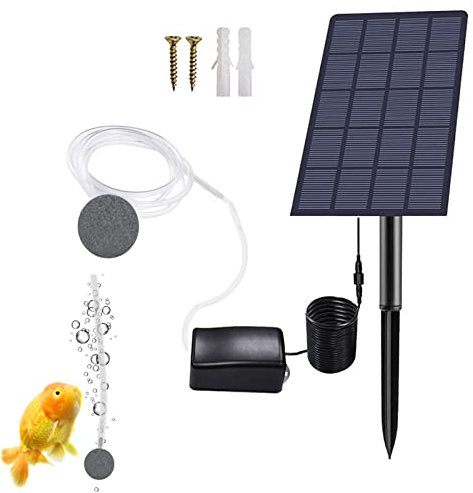Yusheng Solar Pond Aerator and Bubbler - Air Pump for Fish Tank, Aquarium and Pool Water Circulation in Outdoor Ponds
