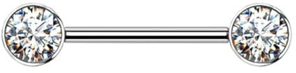 Taffstyle piercing smycken bröstvårta piercing bröstvårta intimpiercing bröst bröstvårta intim öra piercing titan implantatkvalitet inre gänga kristall, 1,6mm x 14mm x 5mm