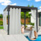 Qelus Outdoor Vorhang Wetterfest, 2er Set Nicht Transparent Outdoorvorhänge Wasserdicht mit Ösen, Dekoschal Sonnenschutz Sichtschutz für Balkon Garten Terrasse Pavillon, B132xH213cm, Hellgrau