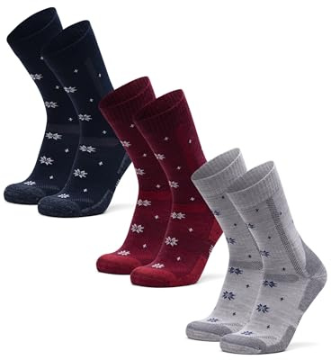 DANISH ENDURANCE Chaussettes de Randonnée en Laine Mérinos Respirante avec Rembourrage Anti-blisters, pour Hommes et Femmes, Unisexe, Lot de 3 ou 5