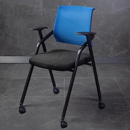 Ergonomisk kontorsstol med hjul, hopfällbar nätstaplingsstol för hemskolträning, ro-armstolar för komfort