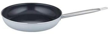GSW Stekpanna Gastro Basic, belagd panna reptålig och energisparande med induktion, aluminiumpancake-panna med VITAFLON® QUARZIT non-stick försegling, 24 cm