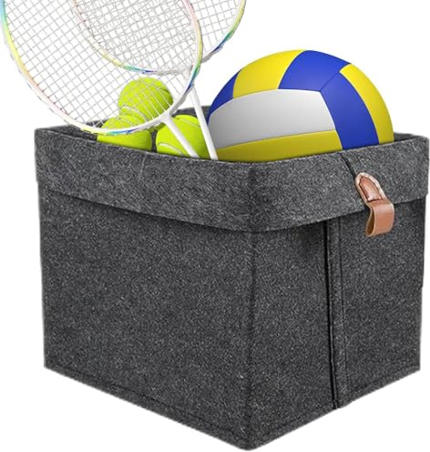Felt Storage Basket, 12 l, Soft Toy Organizer, Closet Foldable Cloth Container, Nursery Storage Box Compact Versatile, ideale per casa e ufficio, dimensioni non piegate: 9 x 9 x 10 pollici