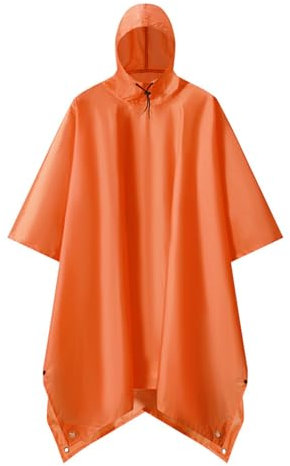 Generisch Poncho de lluvia para hombre ultraligero reutilizable impermeable impermeable impermeable para bicicleta poncho de lluvia para exteriores, 01 Red, XXL