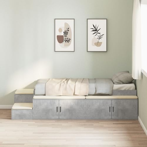 GCHDHAPB Möbler, uppsättningar, förvaringsbädd betong grått konstruerat trä 75 x 190 cm