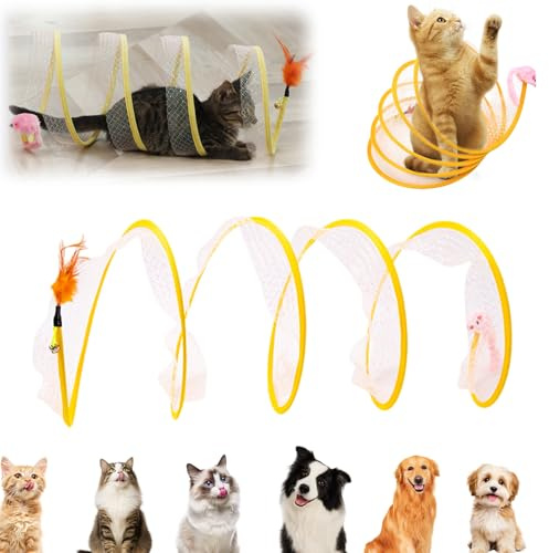 Giochi Tunnel per Gatti in Casa Tunnel per Gatto Interattivi Pieghevole Spirale per Cani Tubo per Gatto Gioco per Gatti Interattivo Cuccioli Conigli e Gattini Attivi Giocare