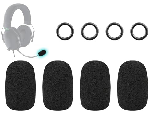 SOULWIT 4 Piezas Espuma Micrófono Filtro Antipop para Razer BlackShark V2/V2 Pro/V2 X/V3/V3 Pro/V3 X, Barracuda X, Kaira/Kaira Pro/Kaira X, Kraken V3 Pro Auriculares, Protector de Mic Cubierta