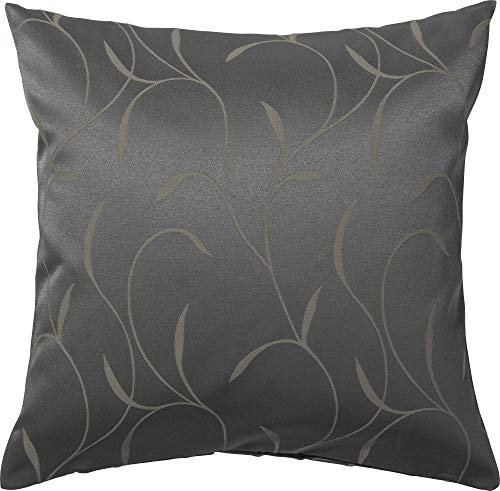 Erwin Müller Deko-Kissenhülle, Kissenbezug Uni, Remscheid anthrazit Größe 40x40 cm - mit Fleckschutz ausgerüstet, Rankenmuster (weitere Größen, Farben)
