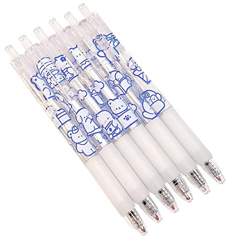 FYBlossom 6 STU?ck Gelschreiber Kugelschreiber Gel Pen Set, Blau Bär Gelstifte Cartoon Stift Süße Kawaii Kugelschreiber, 0,5 Mm Bunte Stifte Für Kinder Schreibnotizen, Büro Und Schulbedarf