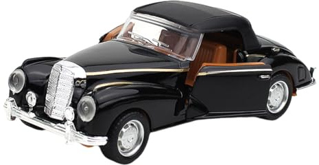 TOYANDONA Vintage Black Metal Diecast Car Model - 1/32 Scale Retro Alloy Toy Collectible for Home Decor and Car Lovers