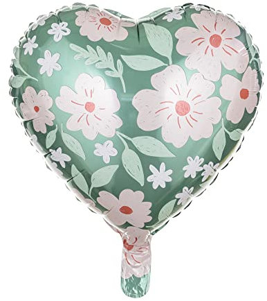 Folienballon Herz Blumen Luftballon Geburtstag Valentine Party Garten Frühling Sommer Deko Geschenk Kinder Erwachsene