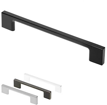 Gedotec Möbelgriff aus Vollmetall Schwarz matt mit BA 256 mm | Griffe für Küchenschränke inkl. Befestigungsmaterial | PALERMO | Möbelgriffe | Türgriffe für Schränke - Schrankgriffe