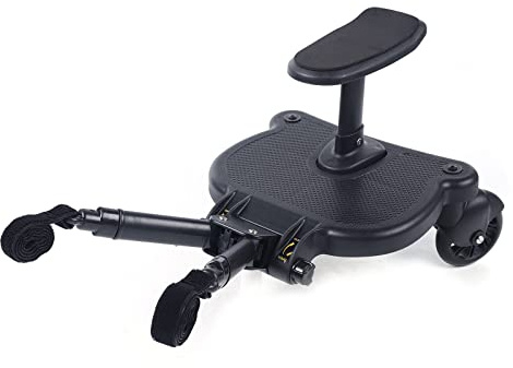 Kiddyboard Pushchair Board Buggy Board with Seat Footboard for Universal Pushchairs, Stable Two-Wheel Design, 360 Swivelling, Pushchair Accessories for Children from 2 to 6 Years (25 Kg)