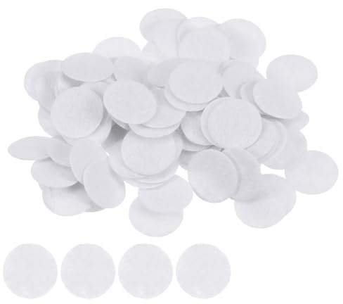 QUARKZMAN 200pz Cerchi Feltro Rotondi, 15mm 5/8 Feltro Pre Tagliato Artigianato, Cerchi Feltro Tessuto Non Tessuto Progetti Cucito Fai da Te, Rifinitura Artigianale, Bianco