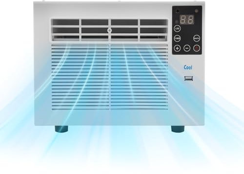 Mini Klimaanlage Mobil Kühler, 280W Kleine Tragbare Klimaanlage mit Funktion zur Steuerung von Entfeuchtung, Timer und Licht, Klimagerät für Schlafzimmer Büro 41,5 * 28,3 * 20,5cm