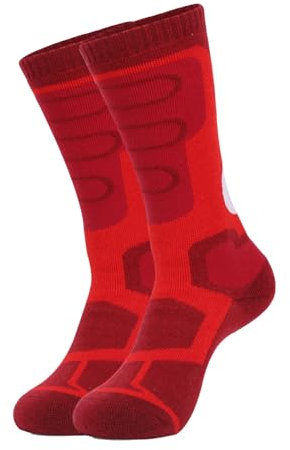 Skisocken für Kinder, Winter, Thermo-Schneesocken, Skifahren, Snowboarden, Skaten, Socken für Jungen, Mädchen, Jugendliche, Stützsocken für Damen, Rot, 3–6 Jahre, rot, Einheitsgröße