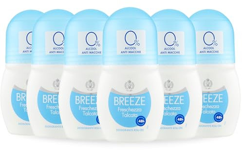 BREEZE | Deodorante Roll On Freschezza Talcata, 6x50 ml