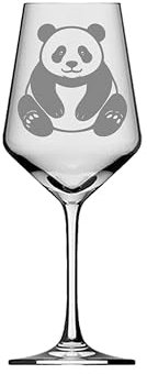 eXODA Bicchiere Panda elegante e pratico per amanti del vino adatto per occasioni con Gravura. Perfetto per chi ama i panda e il buon vino.