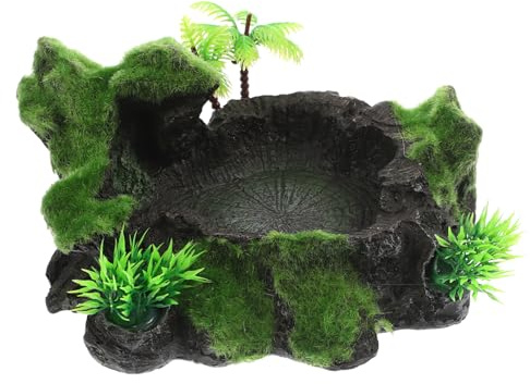 Milisten Ciotola Decorativa per Rettili Resina Accessorio per Terrario con Rim per Cibo e Facile da Pulire e Sicuro per Tartarughe Gechi e