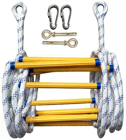 GJZQDKX Premium Fire Escape Ladder - Durable Escape Rope Ladder with Carabiners, Ideal for Home Climbing, Window and Balcony Escapes!,3m/9.8ft