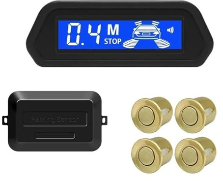 Parkeringssensorer Parkeringssensorsats För Backningsradar Med Parktronic Backövervakning 12V 22mm Detektordisplay 4(Guld)