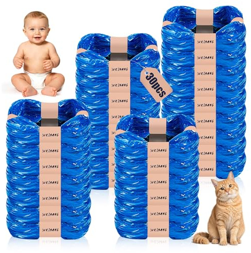 30 cartucce di ricarica per secchio per lo smaltimento della lettiera per gatti, 4,5 m, realizzate in materiale ispessito e resistente agli odori, compatibili con secchi per lettiera per gatti e