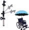 180° Adjustable Umbrella Mount for Pram, Pushchair, Bike, Baby Stroller, Wheelchair, Bicycle, Walker, Rollator - Clamp Stretch Stand