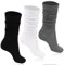 Moon Wood Slouch Socken Damen Kniestrümpfe 3 Paare Extra lange Baumwolle stricken Knie hoch dick Scrunch Socken Schuhgröße 39-44 Schwarz/Weiß/Grau