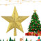 LETTERASHQP Punta de árbol de Navidad pequeña, estrella de 20 cm, decoración navideña para decoración de vacaciones o decoración del hogar (dorada)