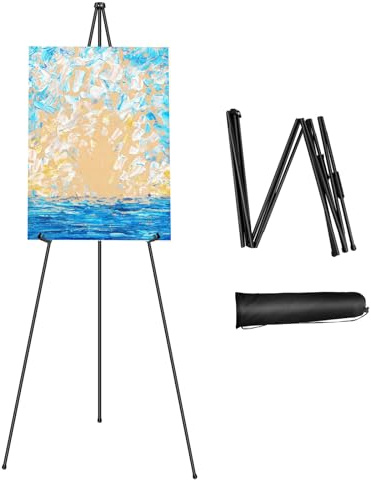 Portable Easel Stand for Wedding Painting Display Folding Adjustable Metal Tripod Easel with Bag 160cm/63inch