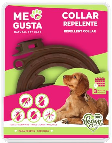 ME GUSTA Collar Repelente para Perros con Geraniol | Repele Todo Tipo de Insectos | Fragancia Cítrica | 57 cm
