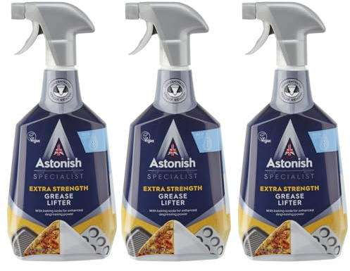 Astonish Specialist Extra Strength Grease Lifter Spray, for De-Greasing Surfaces and Kitchen Appliances, Fast Acting Strong Formula, Contains Baking Soda, 3 x 750ml