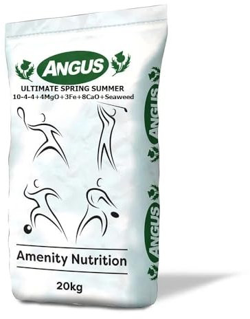 Angus Ultimate Spring & Summer Turf Rise Lawn Fertiliser (10-4-4 +4MgO +3Fe +8CaO +Seaweed) 20Kg - The Ultimate Spring Summer Lawn Fertiliser