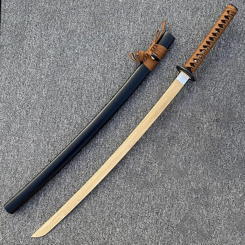 HJHUUA Épée de samouraï en Bois avec Gaine,Katana en Bois Japonais,Bokken Fait à la Main pour Kendo,Cosplay,Arts Martiaux,Pratique,Accessoires,Cadeau