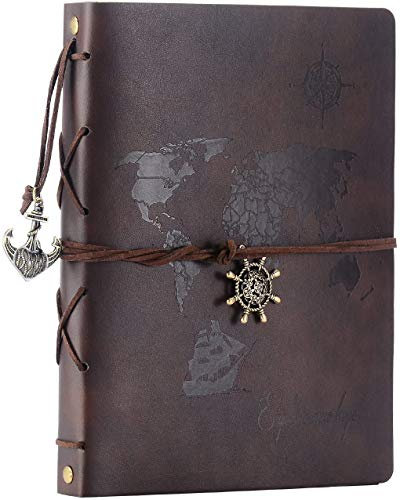 ZEEYUAN Fotoalbum zum Selbstgestalten 60 Seiten 22x27.3cm Weltkarte Gästebuch Leder Fotobuch mit Fotoecken als Geschenk zum Valentinstag Geburtstag und Weihnachten für Frau und Mann