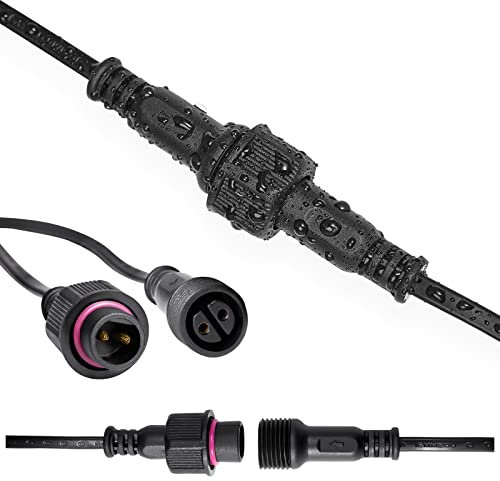 3 Meter/9.8Ft Waterproof Extension Cable for G40 Clear Outdoor Garden Globe String Lights, IP65 Water Resistance UK Plug Extension Lead for G40 Bulb String Light (Check Connector Before Order)-Black